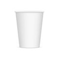 White disposable paper cup mockup isolated